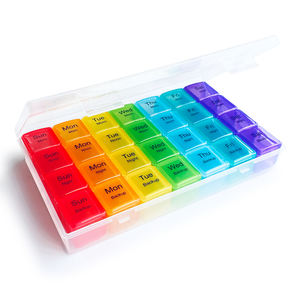 Organizador mensual de pastillas grandes, contenedor de 7 días, caja de vitamina para 4 semanas, organizador Diario de Medicina, 3 días - Product Image 5
