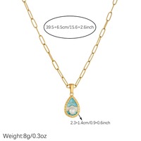 Collier en perles avec pendentif goutte d'eau géométrique vintage français en gros pour femmes, bijoux de cou de luxe léger vintage