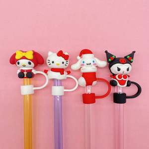10mm Straw <b>Dust</b> <b>Cap</b> Protectors Drinking Straw Charm Cover Topper Christmas Straw Cover - Product Image 2