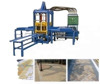 Ligne de production automatique HONGFA QT3-20, machine à fabriquer des briques de pavage, machine à fabriquer des briques en ciment pour les briques de pavage