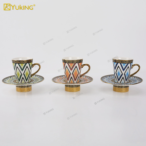 Thổ Nhĩ Kỳ <span class=keywords><strong>Stylish</strong></span> thiết kế mới sang trọng Espresso gốm cốc cà phê và chiếc đĩa đặt - Product Image 4