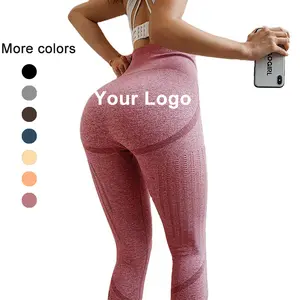 Yoga barriga control logotipo sin costura damas usar legging ropa de fitness para mujeres de cintura alta entrenamiento gimnasio polainas