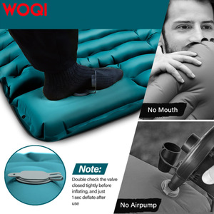 Colchón Inflable WOQI Rectangular Azul Pavo Real, Bomba de Aire, Colchoneta Portátil para Acampar y Viajar al Aire Libre - Product Image 5