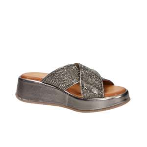 Pantoufles compensées pour femmes Anthracite Talon 4 cm Taille 39 Confortables pour la maison - Product Image 2