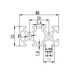 MV-6-2040 poudre anodisée noire de profil en aluminium d'extrusion de série enduisant le traitement de soudure de recourbement de coupe de la fente <span class=keywords><strong>6000</strong></span> V 2040 <span class=keywords><strong>P</strong></span> - Product Image 2