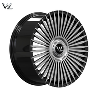 Jantes forgées exécutives 6061-T6 monobloc 5x112 noir brillant chromé à rayons radiants pour Maybach Mercedes Rolls-Royce TUV personnalisées