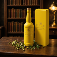 Bouteille cylindrique de luxe 450 ml en verre super flint, avec logo couleur personnalisé, boîte d'emballage sur mesure, pour spiritueux, liqueur, whisky, vente en gros