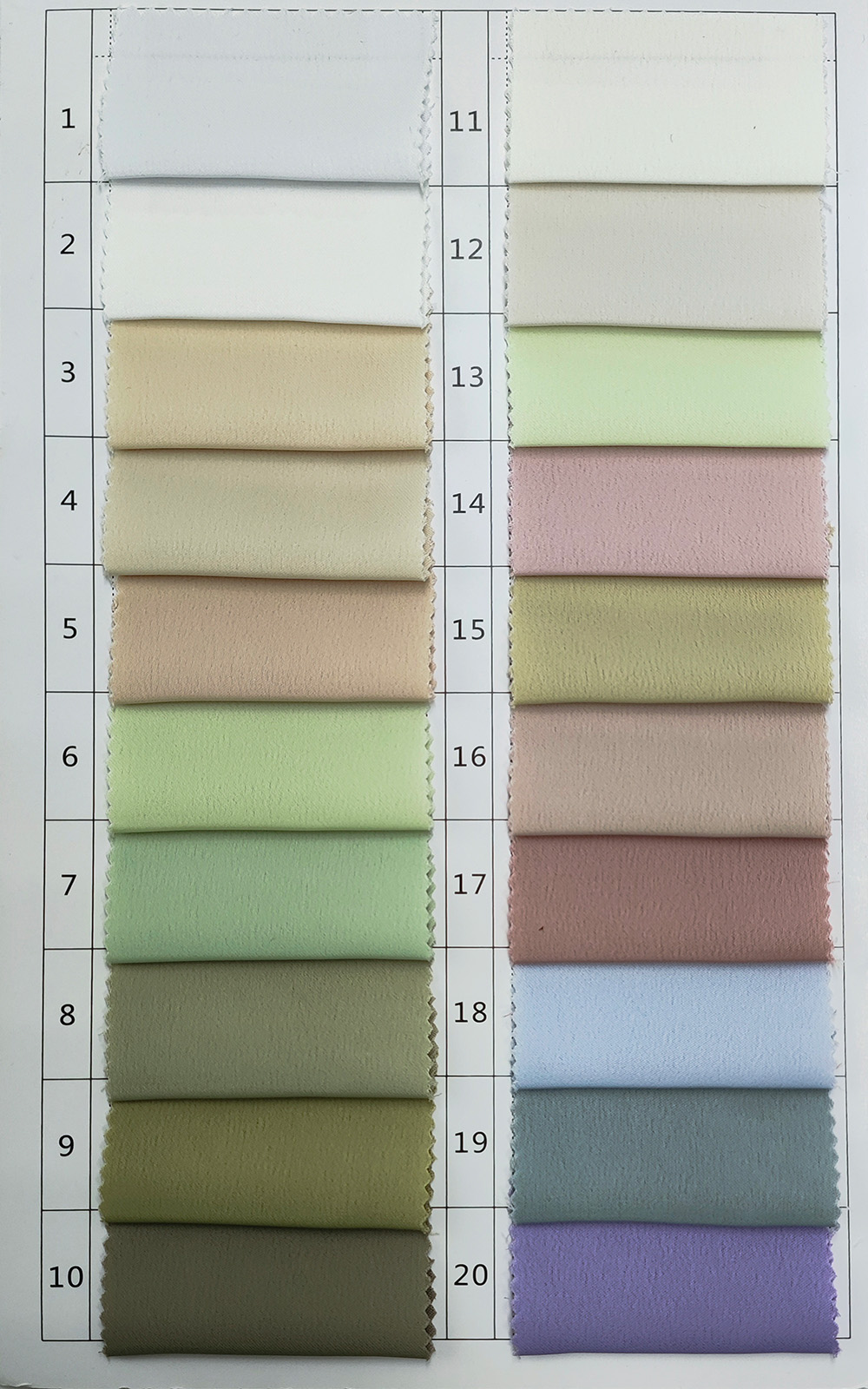 color Number1-20