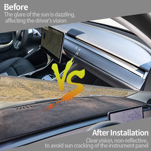 Pare-soleil de tableau de bord RASTP en flanelle antidérapant pour pare-brise avant, protection pour Model 3 Y - Product Image 3