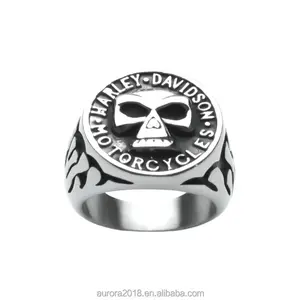 מסמרת ראש רפאים טבעת בציר נירוסטה מתנה מנוע דייווידסון אופנועים רטרו גולגולת טבעת לגברים נשים