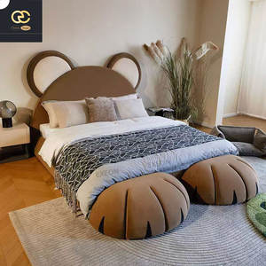 2025 детская мебель для спальни-роскошная кожаная мягкая кровать для современной виллы-креативная Милая кровать панды - Product Image 2