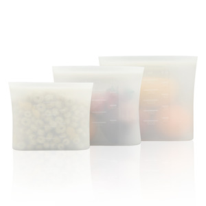 Sacos de Silicone Reutilizáveis com Logotipo Personalizado para Congelador, à Prova de Vazamentos e Livres de BPA, Sacos Macios de Grau Alimentício para Armazenamento de Alimentos para Viagem e Uso Doméstico - Product Image 1