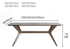 Wayon Contemporary Sintered Stone Dining <strong>Table</strong> with Wood Legs Mid-Century Modern Rectangular Design for Hotel and Home Use - Product Image 5