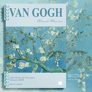 2025 thiết kế mới A5 xoắn ốc ràng buộc cứng Bìa vẽ máy tính xách tay phác thảo Chứng Khoán cho các trường học với Van Gogh của bức tranh - Product Image 4