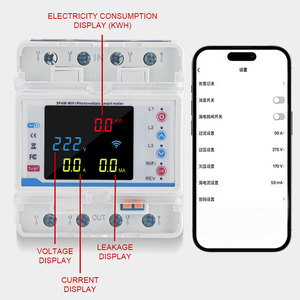 Tuya WiFi Smart 3 p4w PC misuratore di potenza automatico a richiusura protezione contro le perdite AC trifase interruttore stabilizzatore
