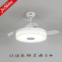 Ventilateur de plafond intelligent 1stshine avec télécommande, design moderne, efficace, de qualité supérieure, avec pales rétractables et éclairage LED