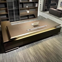 Nouvelle combinaison de bureau et de chaise de direction en PVC sur mesure, style moderne, haut de gamme, luxe léger, pour le bureau