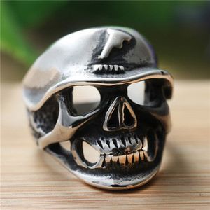 Men's Titanium Steel Hollow <b>Skull</b> <b>Ring</b> Silver Color Punk Style Fashion Jewelry Gift - Product Image 4