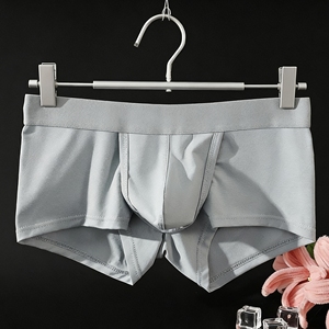 Caleçons boxers en coton pour hommes, taille mi-haute, avec poche de séparation, respirants, à double ouverture, pour jeunes - Product Image 5