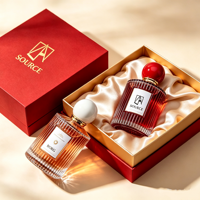 Flacon de parfum de luxe personnalisé en verre ambré vide de 30 ml, 50 ml, 100 ml, forme rayée verticale, rond, avec couvercle