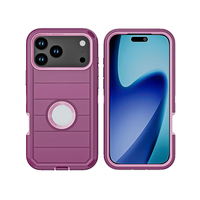 MOQ 500 Nouvelle coque de téléphone mobile Stripe Armor pour iPhone 18 Pro Max, étui de protection 3-en-1 avec clip ceinture pour iPhone 12 13 14 15 16 17 Air