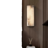 Applique murale moderne en albâtre naturel espagnol, lampe de luxe en marbre pour couloir d'hôtel, villa, chambre à coucher, vente en gros d'usine