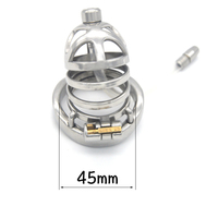 Cage de chasteté masculine avec verrouillage furtif oeil de cheval cathéter urétral dilatateur prise de pénis dispositif de cathéter d'urètre 304 anneaux de bite en acier