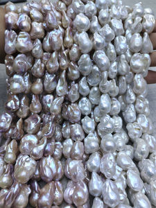 15-16mm blanc violet couleur naturelle perles de culture d'eau douce en vrac grand brin de perle <span class=keywords><strong>baroque</strong></span> pour la fabrication de bijoux à bricoler soi-même - Product Image 3