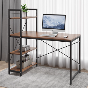 Vendita calda Desktop struttura in metallo MDF personale di scrittura a casa <span class=keywords><strong>studio</strong></span> <span class=keywords><strong>angolo</strong></span> Computer scrivania da ufficio aggiungere libreria - Product Image 4