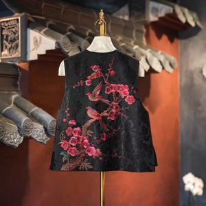 Nouveau modèle de gilet pour femme en soie satinée Xiangyun, avec broderie lourde motif fleur de <span class=keywords><strong>pie</strong></span>, référence 5837 - Product Image 2