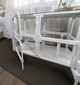 Verplaatsbare transparante hars hondenhek met knoopsluiting, dubbele laag voor kleine dieren & reptielenkooien, buitengebruik, makkelijk schoon te maken - Product Image 1