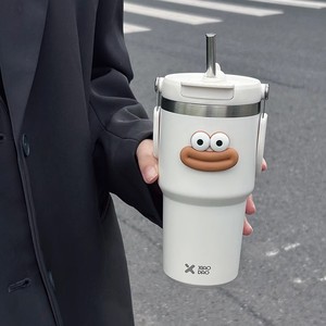 2025 vente chaude Net rouge Double boisson thermos sous vide tasse avec paille de valeur de couleur élevée pour voiture eau froide fête et utilisation par les étudiants - Product Image 2