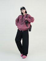 Pull en tricot à col rond à manches longues à imprimé de dessin animé pour femmes Automne Hiver Style coréen Pull ample décontracté