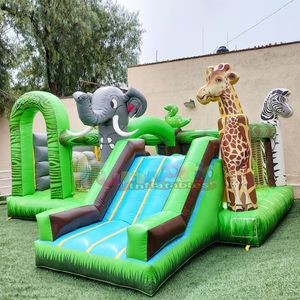 Castillo inflable comercial al por mayor para fiestas, con tobogán, tipo jungla, para niños. - Product Image 2
