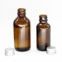 Botol Kaca Bulat Boston Transparan dengan Penutup Sekrup untuk Minyak Esensial & Kosmetik, ukuran 1/2 oz, 1 oz, 30ml, 60ml