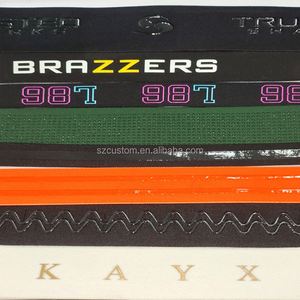 Thick Black Custom Print Woven Silicone Gripper <b>Elastic</b> Rubber Bands Tape Waistband - Product Image 6