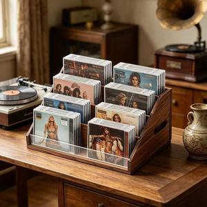 Wooden magazine <b>storage</b> basket, portable <b>photo</b> album, vinyl record, magazine collection <b>storage</b> <b>box</b>, record rack - Product Image 1