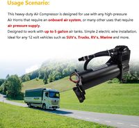 Compresseur d'air portable DC12v 200Psi 485C 480C 444C pour système de suspension pneumatique