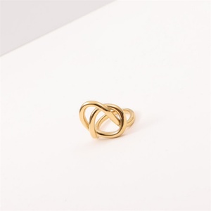 Delicate Trendy 18K Gold Plated <b>Titanium</b> Steel Hollow Irregular Knot <b>Rings</b> for Women-Anniversary & Wedding Jewelry - Product Image 3