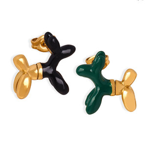 Divertidos Pendientes de Acero Inoxidable 316L con Baño de Oro PVD de 14k y 18k, Joyería de Lujo de Alta Calidad, Pendientes de Moda con Forma de Perro para Mujer - Product Image 1