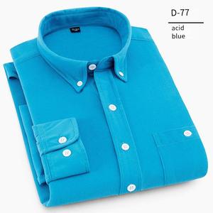 Camisa de pana para hombre de manga larga para hombres de mediana edad y jóvenes, camisa de pana holgada informal de negocios de color sólido <span class=keywords><strong>sin</strong></span> planchar - Product Image 6