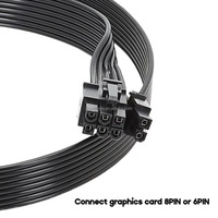 Kabel Modular untuk Corsair HX1200 HX1000 HX850 HX750 GPU PCIe 8Pin 6 + 2Pin ke PCIe CPU 8Pin 18awg kabel adaptor