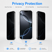Sans poussière 28 °   Protection d'écran en verre trempé anti-espion 9H, kit d'installation facile avec alignement automatique, couverture complète pour iPhone 11-18