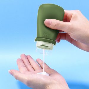Empty Mini Reusable Squeeze Travel Toiletry Silicone Bottles Set 90ml Tsa Approved with Leakproof Caps for <b>Shampoo</b> - Product Image 6