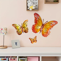 Décorations murales papillon en métal, sculpture de décoration murale papillon suspendue pour jardin extérieur pour la maison, la chambre à coucher et le salon