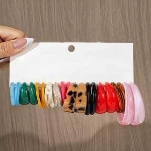 2025 Exquisite <b>Fashion</b> New Exaggerated Color Artistic C Shaped Earrings Acrylic Resin <b>Hoop</b> <b>Earings</b> Set for Girls - Product Image 5