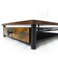 Support en bois pour machine à café avec tiroir - Boîte de rangement pour capsules K-Cup, style industriel rustique pour la cuisine, le bar ou le comptoir