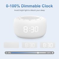 Radio-réveil moderne en plastique blanc, son clair et riche, affichage numérique à quartz, fonction snooze, LUMINOVA