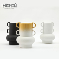 Conception originale En Céramique Décoration de La Maison Accessoires Noir Blanc Nordique Vase