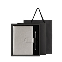 Ensemble cadeau d'affaires en cuir PU, carnet à feuilles mobiles A5 avec stylo, boîte cadeau, sac cadeau, logo personnalisé, cadeau promotionnel d'entreprise, vente en gros
